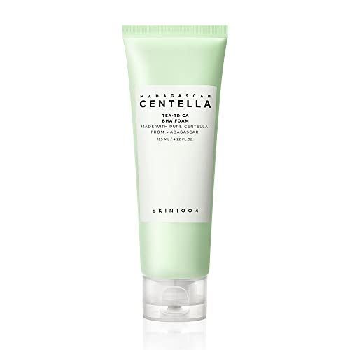 SKIN1004 Madagascar Centella Tea-Trica BHA Foam 125ml, 4.22 fl.oz | Foaming Facial Wash for Professional Cleansing Care | Deep Cleanse | Vegan | Korean Skincare