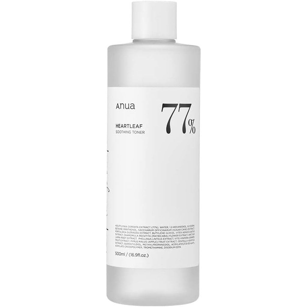 Anua Heartleaf 77% Soothing Toner I pH 5.5 Skin Trouble Care, Calming Skin, Refreshing, Purifying (500ml / 16.90 fl.oz.)