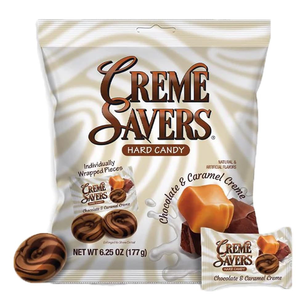 Creme Savers Chocolate & Caramel Hard Candy 6.25 oz Peg Bag