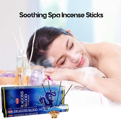 120 Incense Sticks Bulk Pack, HEM, Zen Aromatherapy, 6 Boxes of 20 Sticks -Dragon's Blood Blue