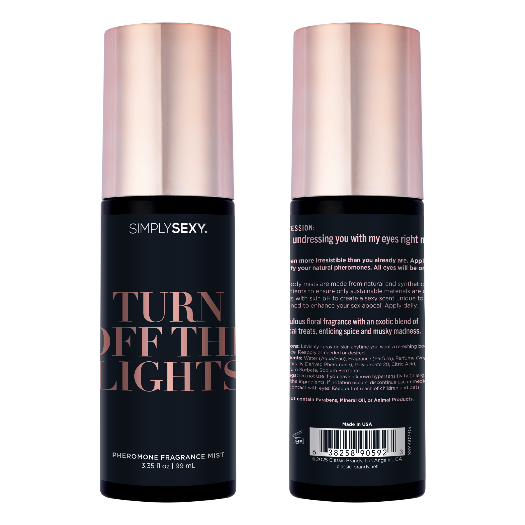 SIMPLY SEXY PHEROMONE BODY MIST - TURN OFF THE LIGHTS - 3.35 floz | 99mL