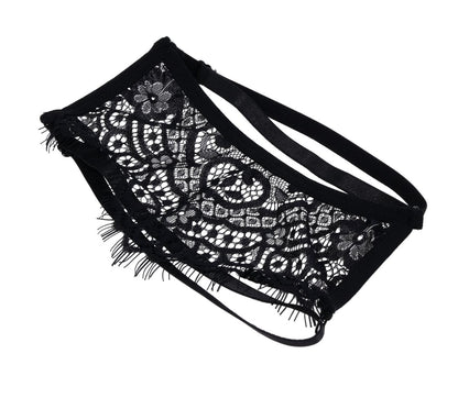 Veiled Vision Lace Blindfold - Black