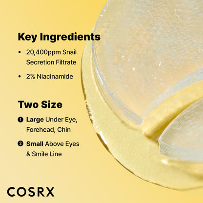 Advanced Snail Hydrogel Eye Patch by Cosrx for Unisex - 60 Pc Patches