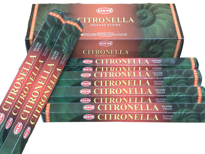 Citronella - Box of Six 20 Stick Tubes - HEM Incense