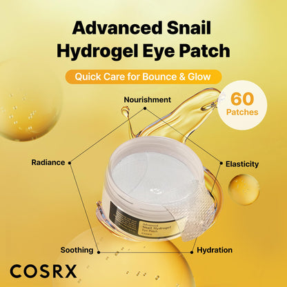 Advanced Snail Hydrogel Eye Patch by Cosrx for Unisex - 60 Pc Patches