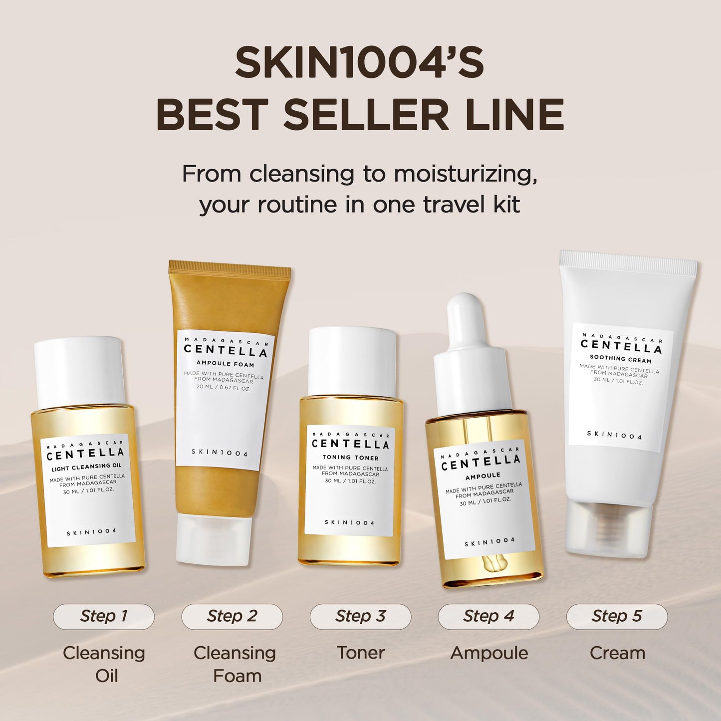 SKIN1004 Madagascar Centella Travel Kit | 5 pcs Skincare Set