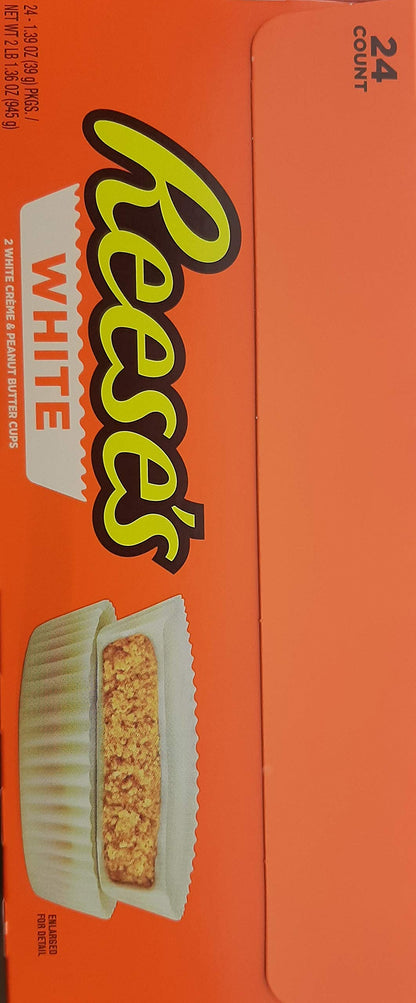 REESE'S WHITE 2 WHITE CREME & PEANUT BUTTER CUPS BOX OF 24