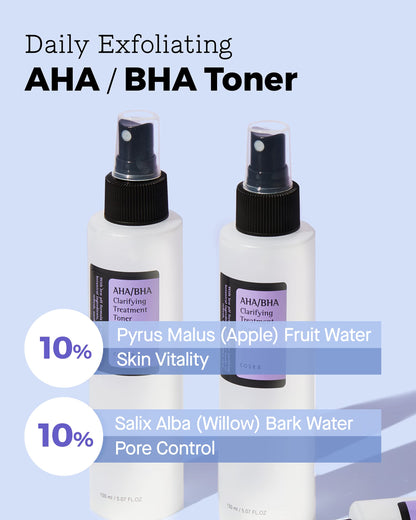 COSRX AHA/BHA Clarifying Treatment Toner, 150ml | Exfoliating Facial Spray | Korean Skin Care, Hydrating, Mild Exfoliation, Vegan, Cruelty Free, Paraben Free