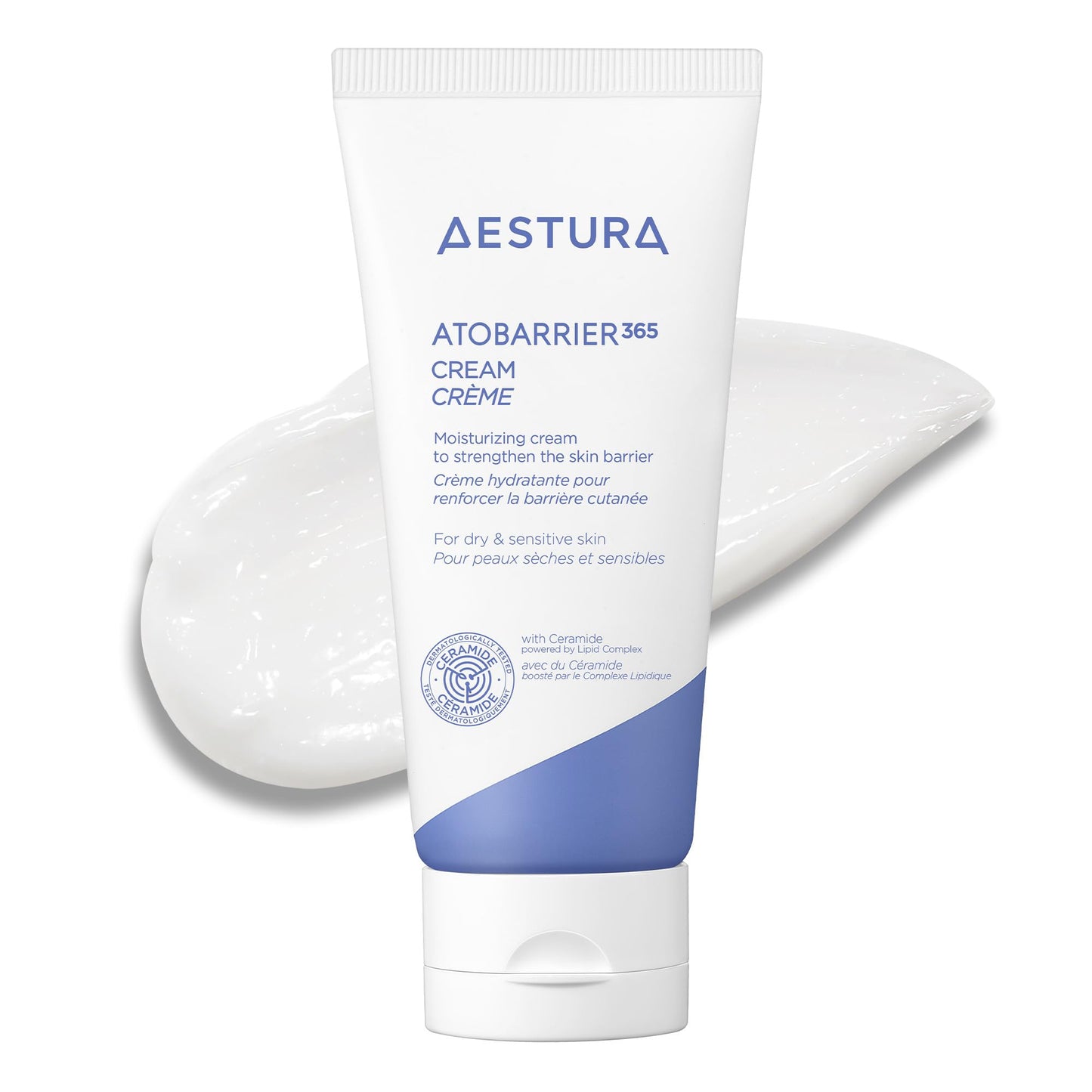 AESTURA ATOBARRIER365 Cream with Ceramide, Korean Moisturizer for Barrier Repair | 120-hour Lasting Hydration, Capsuled Ceramides for Dry & Sensitive Skin, Non-comedogenic tested, 2.70 fl.oz.(Renewed)