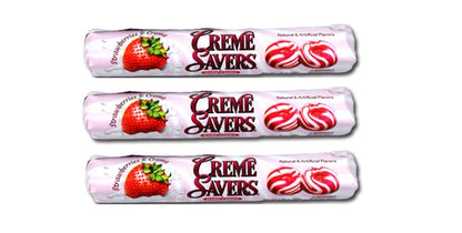 Creme Savers Strawberries & Crème Hard Candy (3 Rolls)