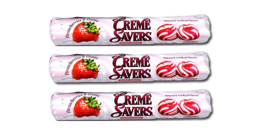Creme Savers Strawberries & Crème Hard Candy (3 Rolls)