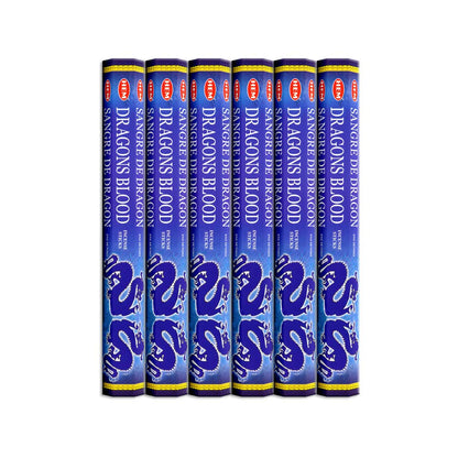 120 Incense Sticks Bulk Pack, HEM, Zen Aromatherapy, 6 Boxes of 20 Sticks -Dragon's Blood Blue