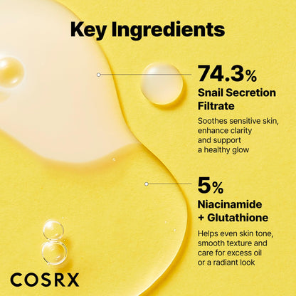 COSRX Advanced Snail Radiance Dual Essence – 80 mL / 2.7 fl. oz | Brightening & Hydrating Korean Skincare