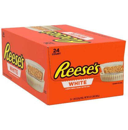 REESE'S WHITE 2 WHITE CREME & PEANUT BUTTER CUPS BOX OF 24
