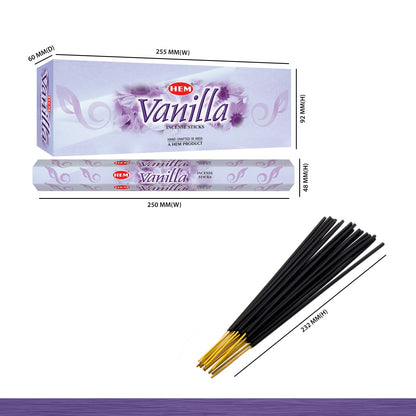 Hem Vanilla Incense Sticks (6 Packets Of 20 Sticks Each)