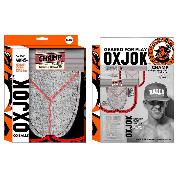 CHAMP, vintage sweatshirt jockstrap, GRAY HEATHER, X-LARGE