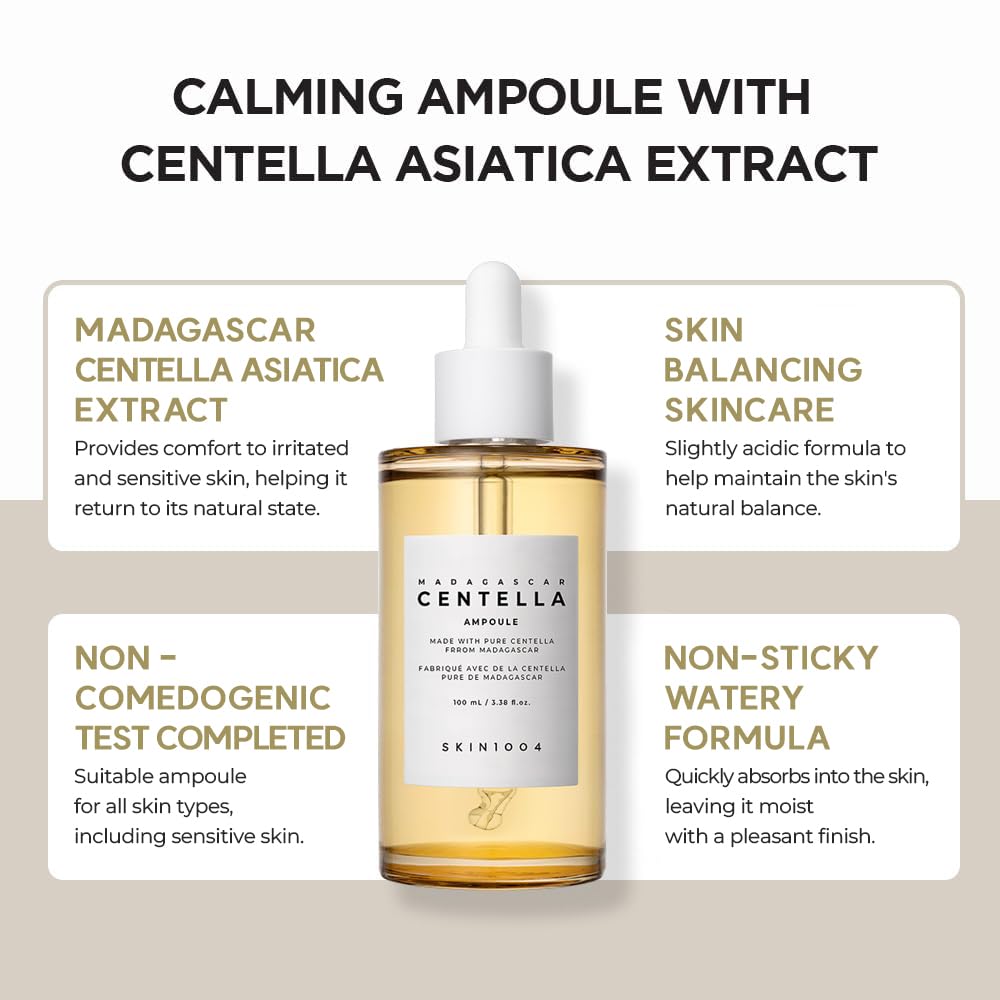 SKIN1004 Madagascar Centella Ampoule 55ml 1.85 fl.oz Centella Asiatica, Facial Serum, Vegan, For Sensitive Skin
