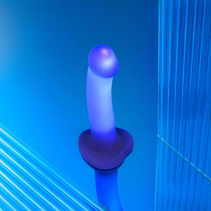 GLOW-LED DILDO PURPLE - M
