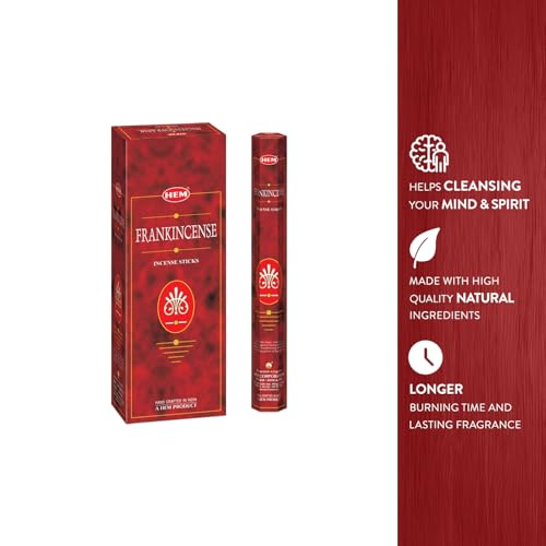 Frankincense - Box of Six 20 Sticks Tubes, 120 Sticks Total - HEM Incense from India