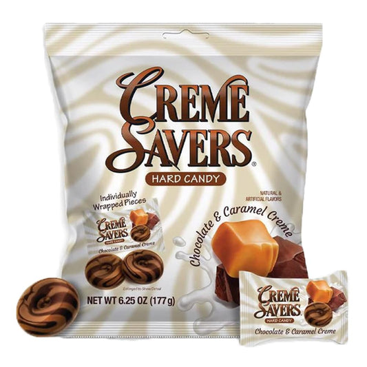 Creme Savers Chocolate & Caramel Hard Candy 6.25 oz Peg Bag
