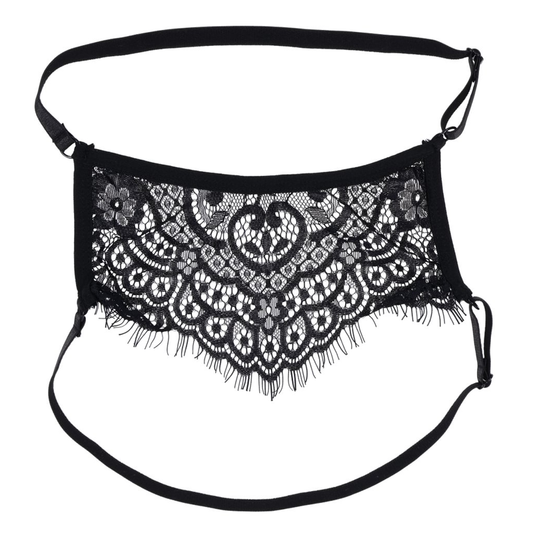 Veiled Vision Lace Blindfold - Black