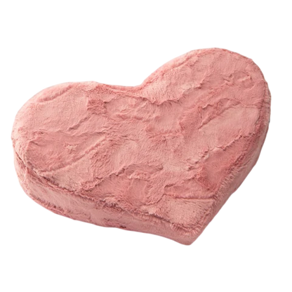 Heart Wedge Faux Fur, Rose