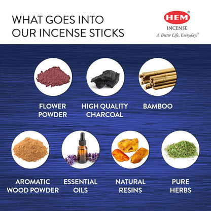 Rosemery (Rosemary) - Box of Six 20 Stick Hex Tubes - HEM Incense Hand Rolled In India