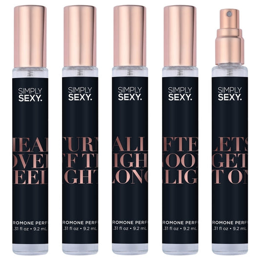 SIMPLY SEXY PHEROMONE PERFUME SPRAY BUNDLE (26 PCS)  INCLUDES 5 TESTER, 20 PHEROMONE PERFUME SPRAY, 1 ACRYLIC DISPLAY