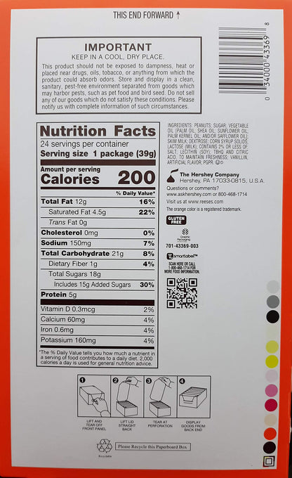 REESE'S WHITE 2 WHITE CREME & PEANUT BUTTER CUPS BOX OF 24