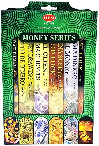Hem Incense Sticks |Good Luck, Call Money, Fast Luck, Call Client, Attracts Money, and Money Drawing. |Pack of 6 hexa tubes | Total 120 Sticks|GIFT PACK|